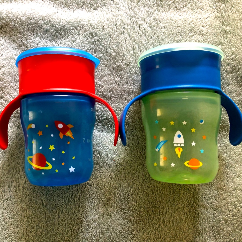 2 Philips Avent “My First Big Kid Cup” sippy cups with lids